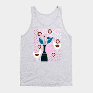 Hens in floral rain Tank Top